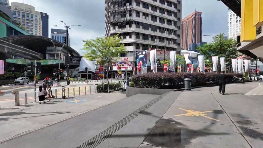 Wide pedestrian walkway in Bukit Bintang, Kuala Lumpur