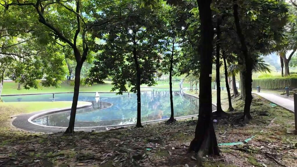 Wading pool and walking path in KLCC Park
