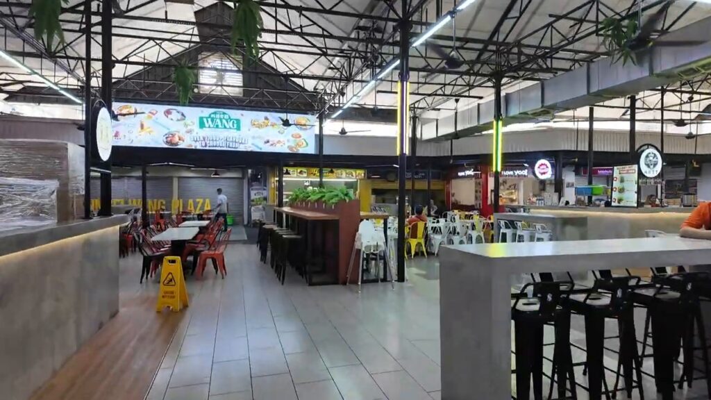 Open food court with hawker stalls in Bukit Bintang