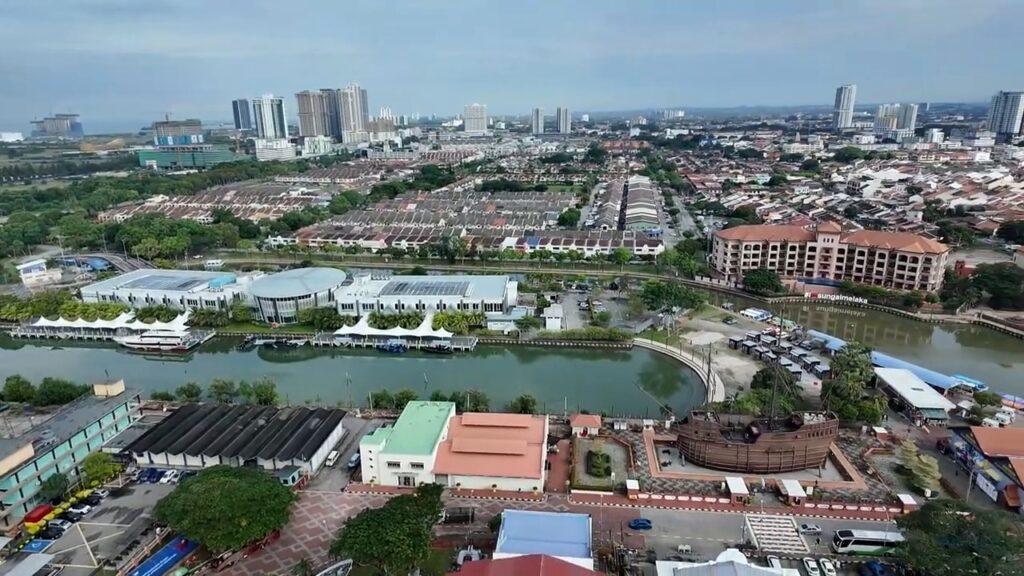 View over Melaka and the river from Menara Taming Sari