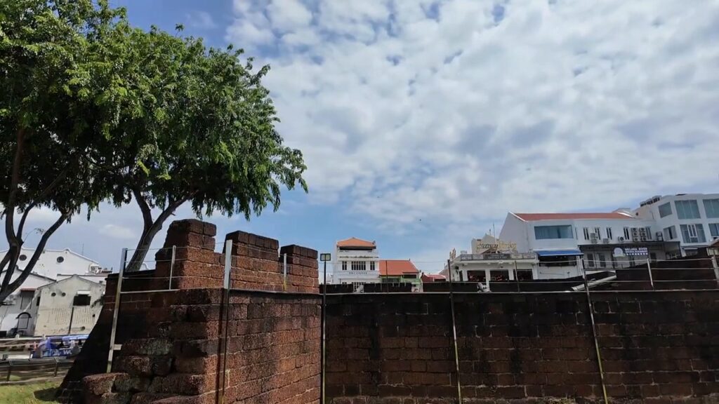 Laterite walls of Middelburg Bastion by the Melaka River