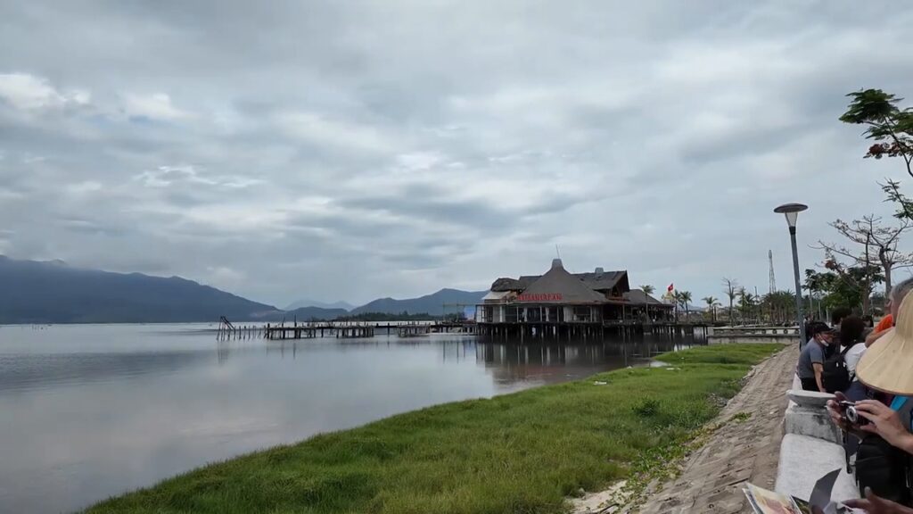 Stilt house on the lagoon along the road from Da Nang to Hue