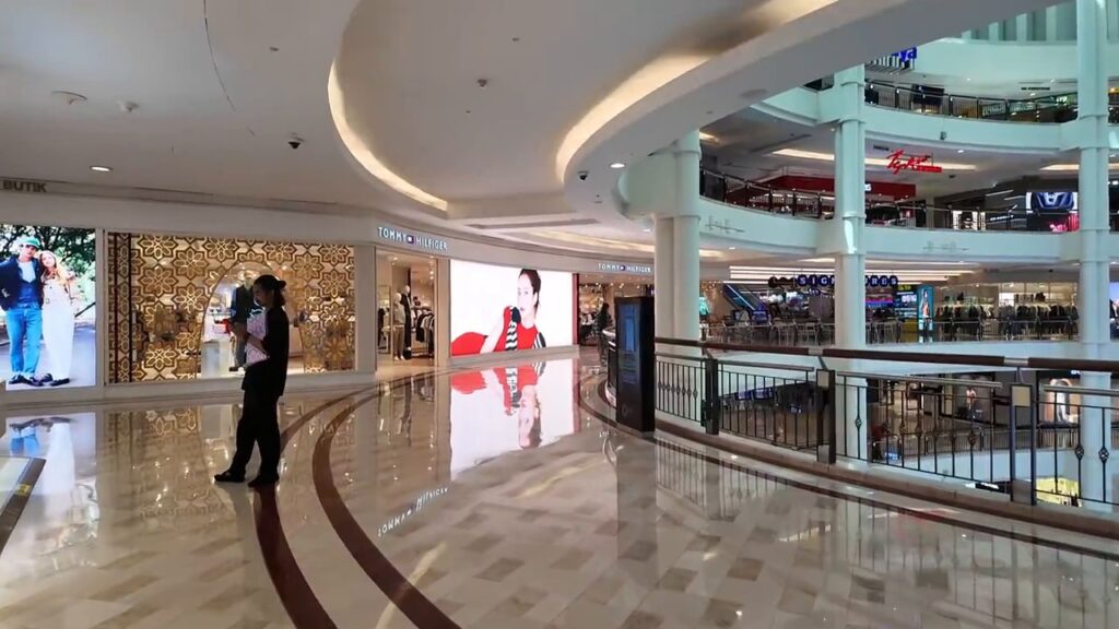 Inside Suria KLCC mall under the Petronas Twin Towers
