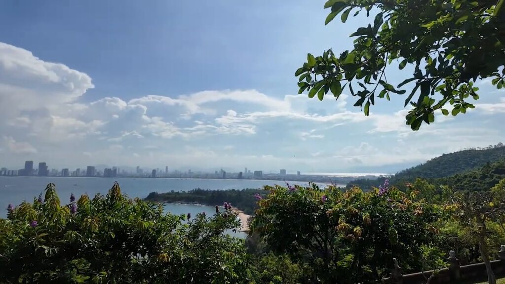 View over the coast and Da Nang city from Son Tra Peninsula