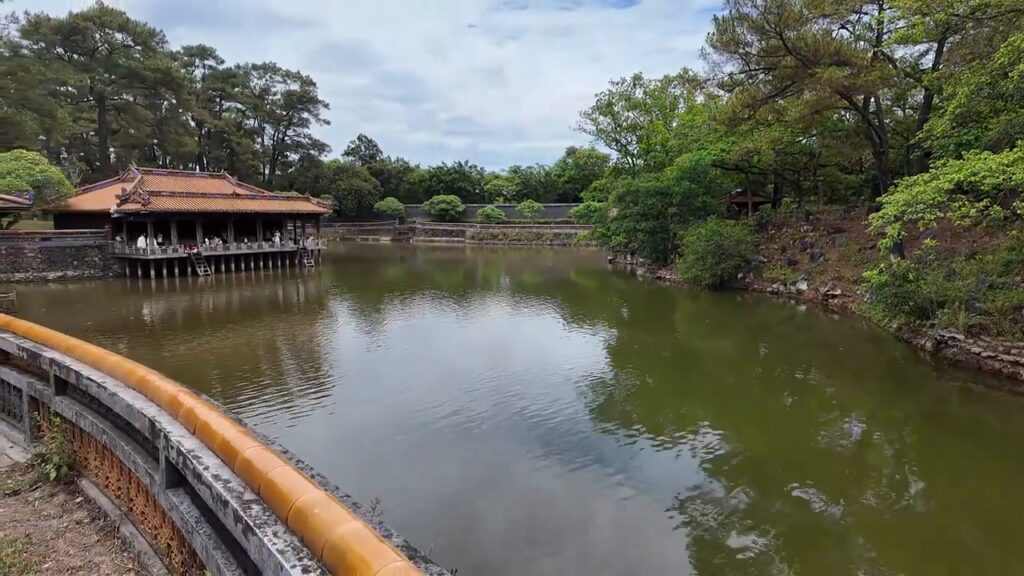 Lake and pavilion at Tu Duc Tomb in Hue