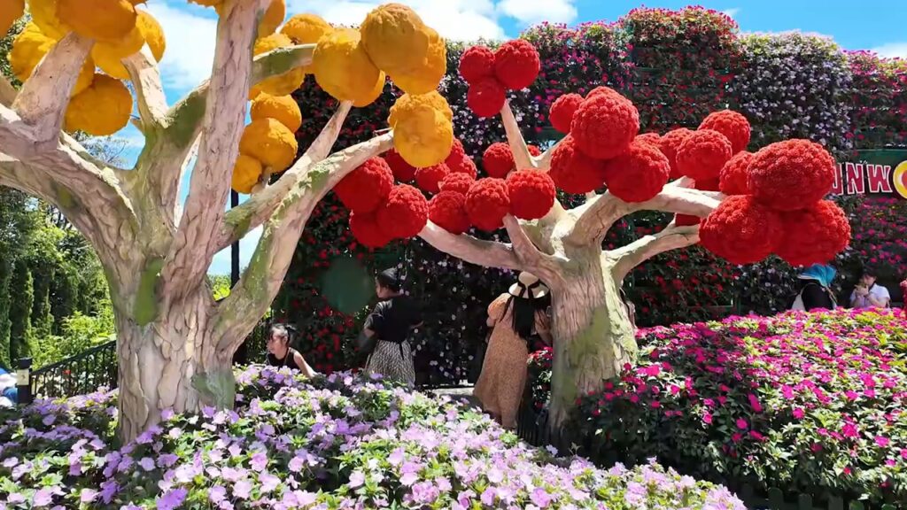 Colorful flower gardens at Ba Na Hills