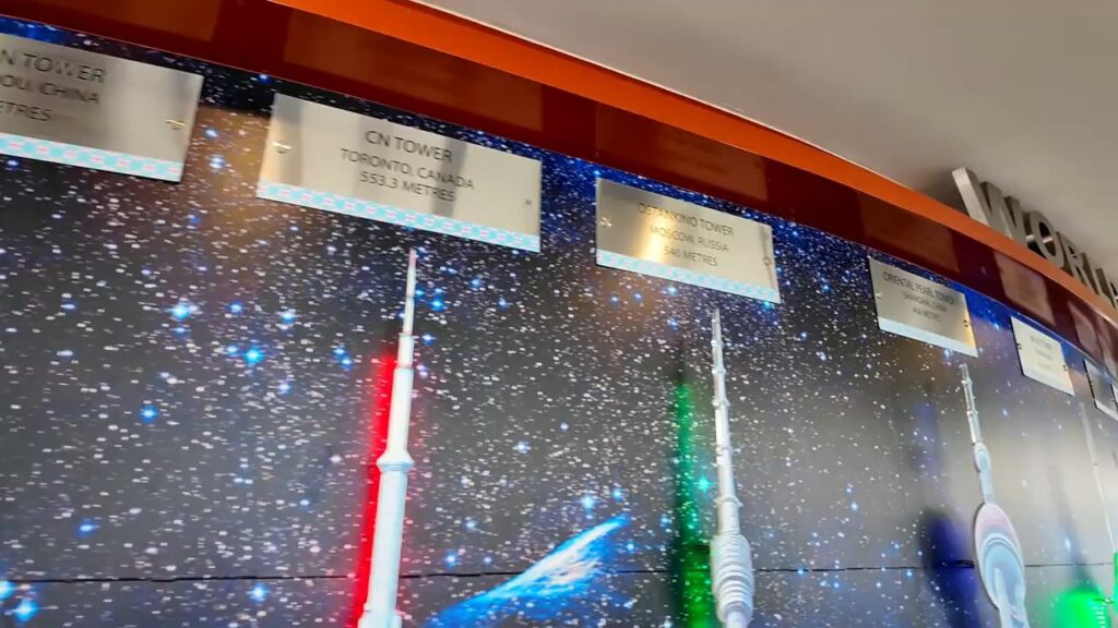 Exhibit comparing famous towers around the world at KL Tower