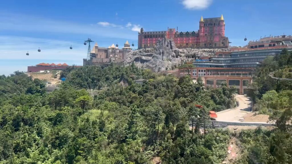 French village castle and cable cars at Sun World Ba Na Hills