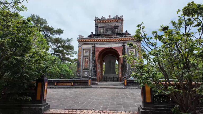 Stone pavilion at Tu Duc Tomb in Hue
