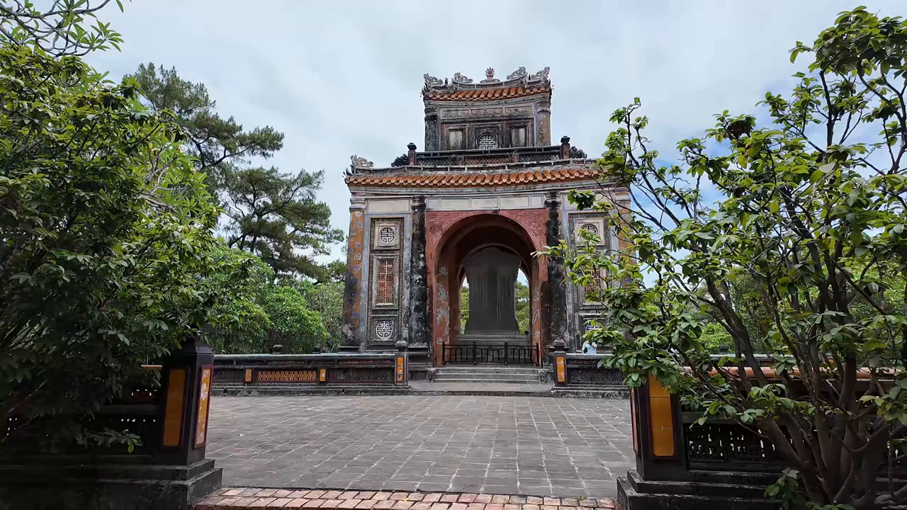Stone pavilion at Tu Duc Tomb in Hue