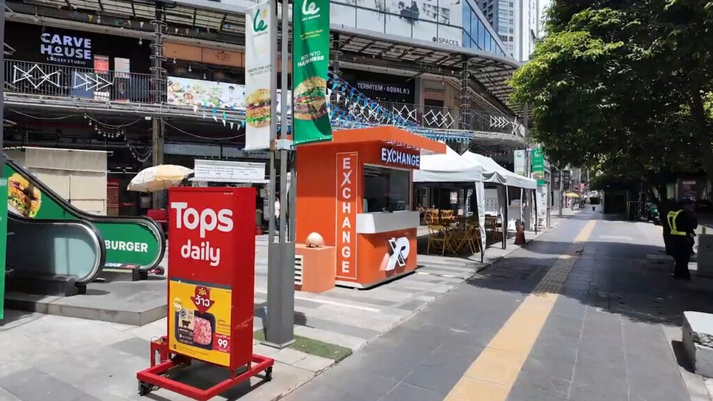 Tops Daily store and exchange booth on Sukhumvit near Thong Lo