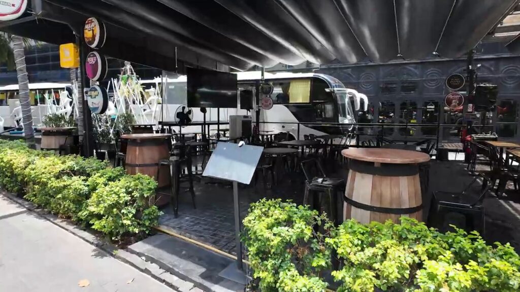 Open-air bar and garden along Sukhumvit Road