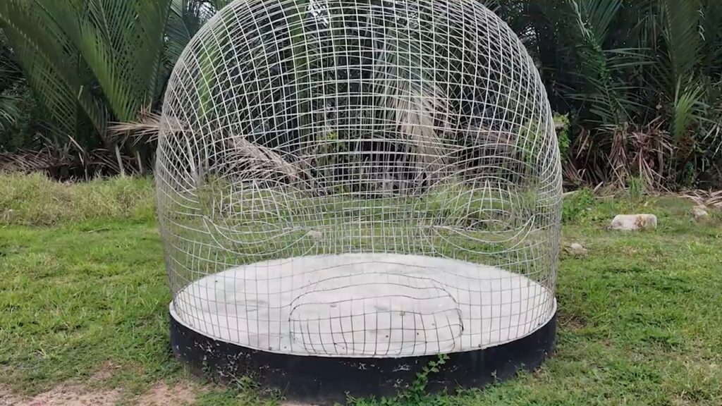 Mesh wire sculpture outside Sasaran Art Gallery