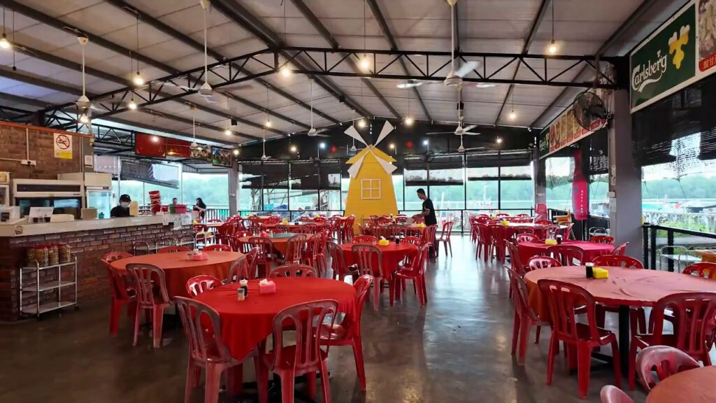 Riverside dining room at Summer Windmill Seafood Restaurant
