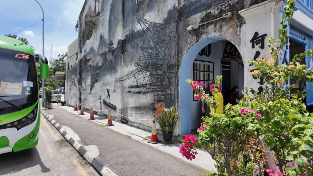Old shophouses and street in Ipoh Old Town