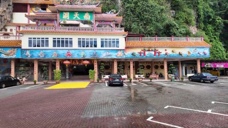 Nam Thean Tong cave temple at the foot of limestone hills in Ipoh