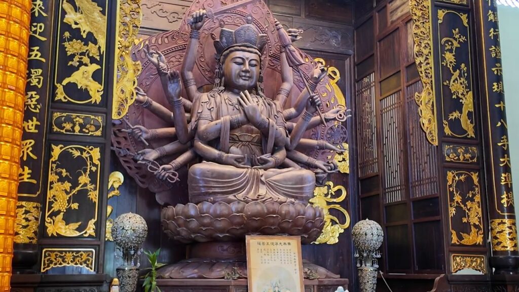 Thousand-armed Goddess of Mercy statue in a Penang temple