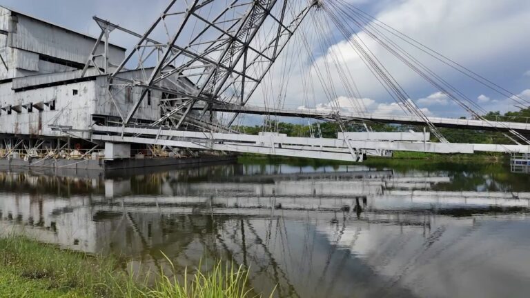 Tanjung Tualang Tin Dredge No. 5 floating on its pond near Ipoh