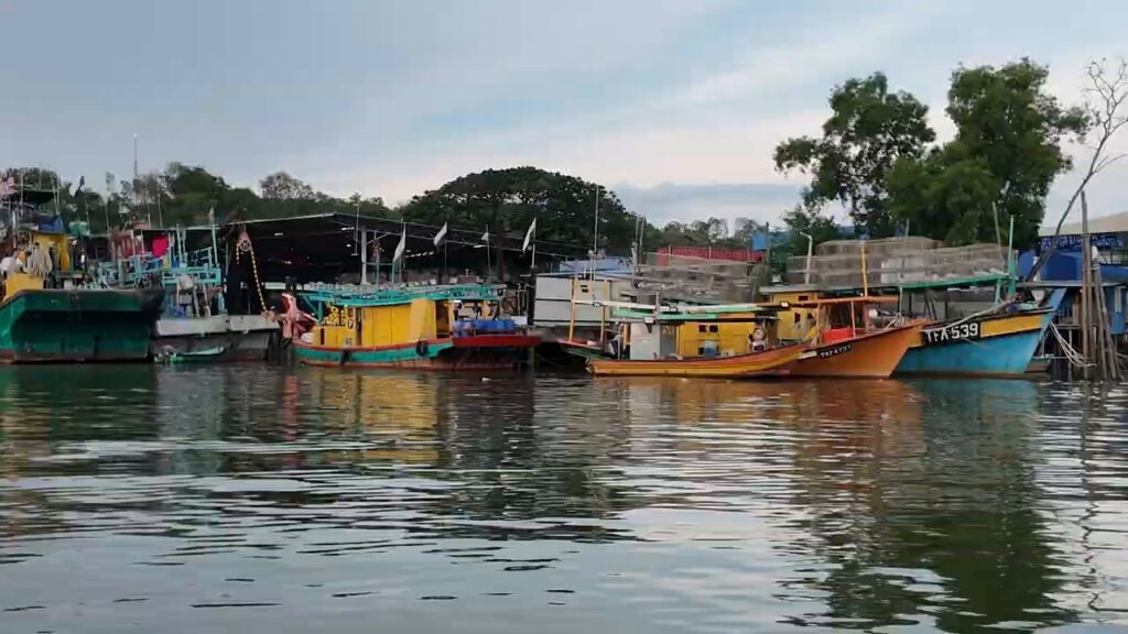 Colorful fishing boats on the Kuantan River