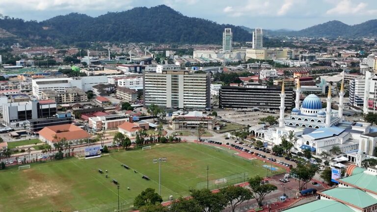 View over Kuantan city and mosque from the Kuantan 188 tower
