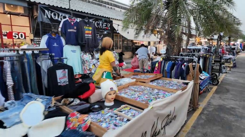 Vintage stall with toys and clothes at the Train Night Market