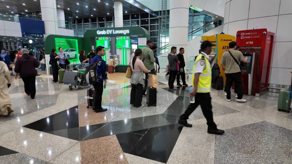 Grab lounge and ATMs in the KLIA arrival area