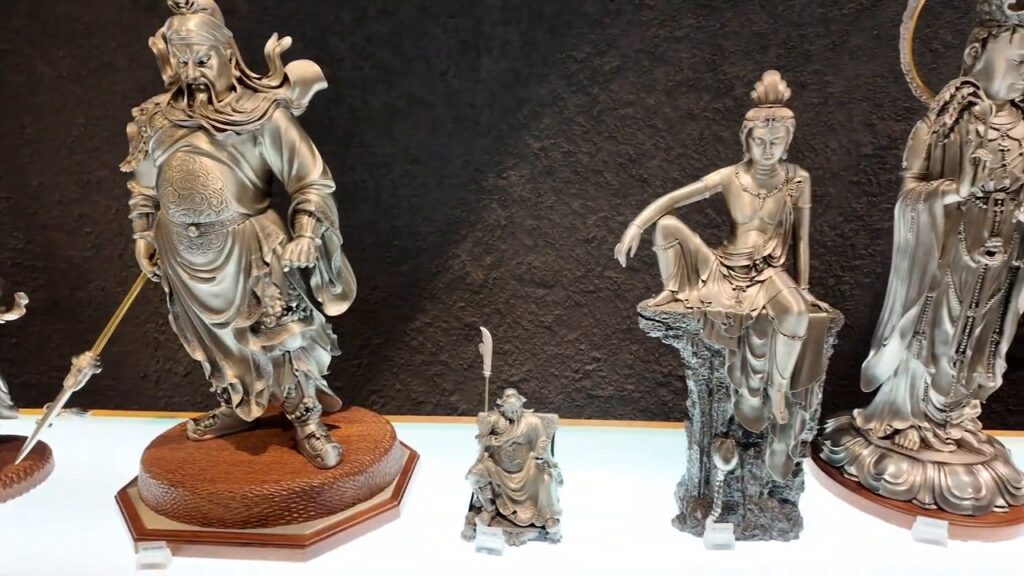 Pewter figurines on display in the Royal Selangor showroom